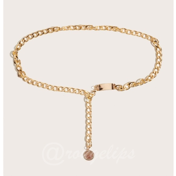 Gold Tone Chain Belt - Picture 2 of 6